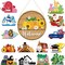 16-Piece Interchangeable Seasonal Welcome Sign – 12” Rustic Farmhouse Front Door Hanging Decor with 15 Changeable Holiday Icons for Thanksgiving, Christmas, Winter & Year-Round Home Decorations (White Text, Wood Back)